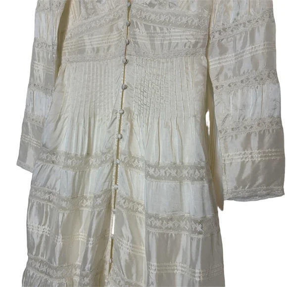 LoveShackFancy Ellitia Maxi Dress Victorian Lace Button Front Ivory NWT Size 4 - Picture 12 of 15